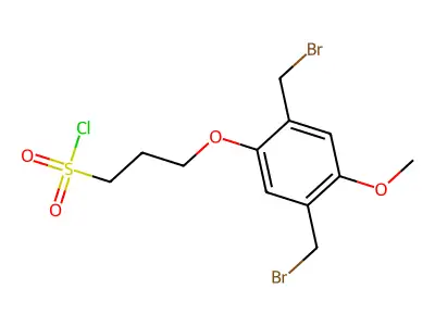 3-(2,5-Bis(bromomethyl)-4-methoxyphenoxy)-1-propanesulfonyl chloride structure