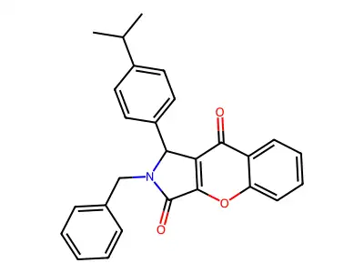 2-benzyl-1-(4-propan-2-ylphenyl)-1H-chromeno[2,3-c]pyrrole-3,9-dione structure