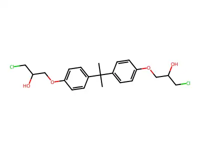Bisphenol A bis(3-chloro-2-hydroxypropyl) ether structure