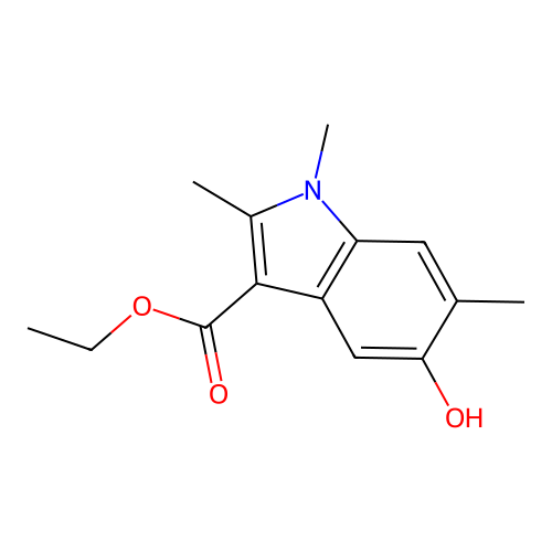 Ethyl 5-hydroxy-1,2,6-trimethyl-1H-indole-3-carboxylate structure
