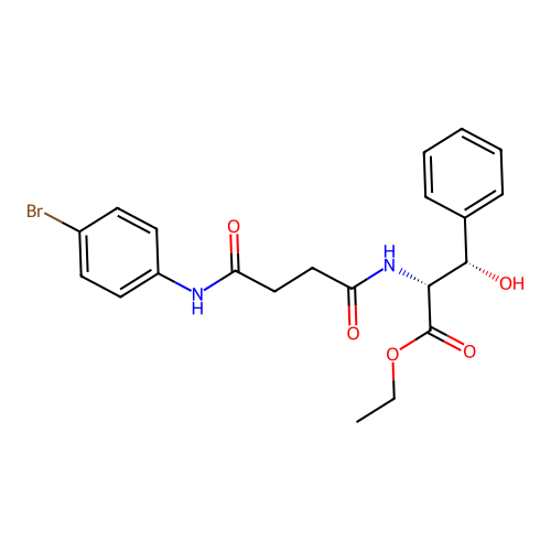 (2R,3S)-ethyl 2-(4-((4-bromophenyl)amino)-4-oxobutanamido)-3-hydroxy-3-phenylpropanoate structure