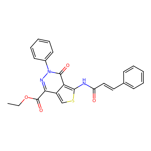 ethyl 4-oxo-3-phenyl-5-[(2Z)-3-phenylprop-2-enamido]-3H,4H-thieno[3,4-d]pyridazine-1-carboxylate structure