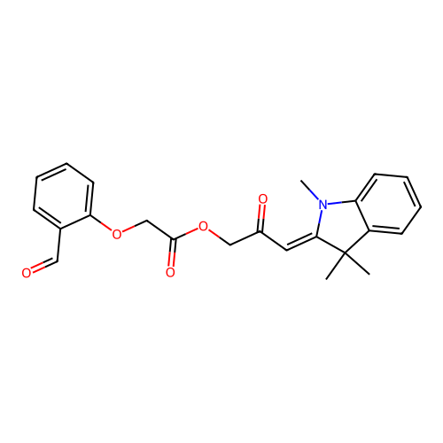 [(3Z)-2-oxo-3-(1,3,3-trimethylindol-2-ylidene)propyl] 2-(2-formylphenoxy)acetate structure