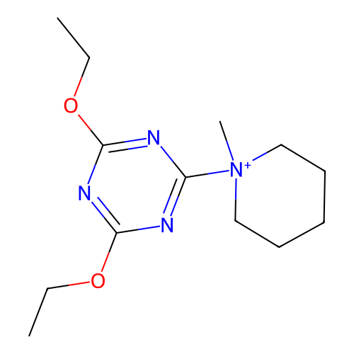 1-(4,6-Diethoxy-1,3,5-triazin-2-yl)-1-methylpiperidinium structure