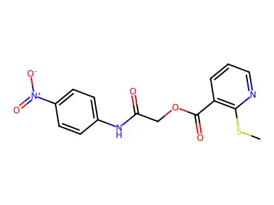 2-((4-Nitrophenyl)amino)-2-oxoethyl 2-(methylthio)nicotinate structure