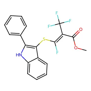 methyl 3-fluoro-3-[(2-phenyl-1H-indol-3-yl)sulfanyl]-2-(trifluoromethyl)prop-2-enoate structure