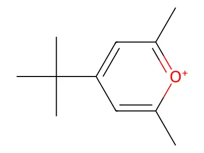 4-(1,1-Dimethylethyl)-2,6-dimethylpyrylium structure