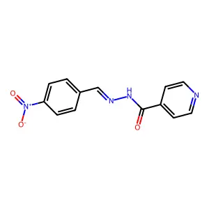 N-((4-nitrophenyl)methylideneamino)pyridine-4-carboxamide structure