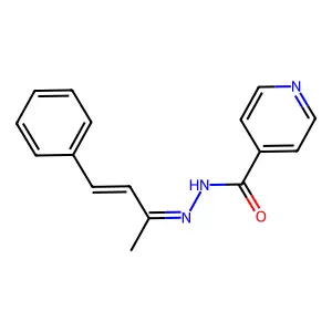 4-Pyridinecarboxylicacid, 2-(1-methyl-3-phenyl-2-propen-1-ylidene)hydrazide structure
