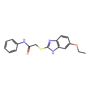 2-[(6-ethoxy-1H-benzimidazol-2-yl)sulfanyl]-N-phenylacetamide structure