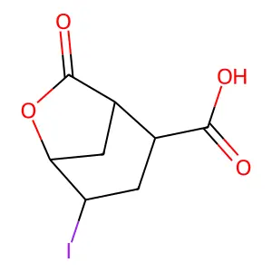 4-Iodo-7-oxo-6-oxabicyclo[3.2.1]octane-2-carboxylic acid structure