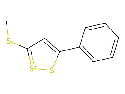 Methyl-(5-phenyldithiol-3-ylidene)sulfanium structure