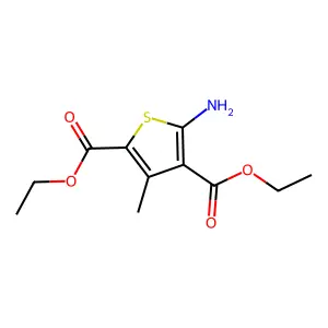 Diethyl 5-amino-3-methylthiophene-2,4-dicarboxylate structure