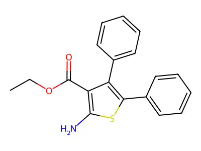 Ethyl 2-amino-4,5-diphenylthiophene-3-carboxylate structure