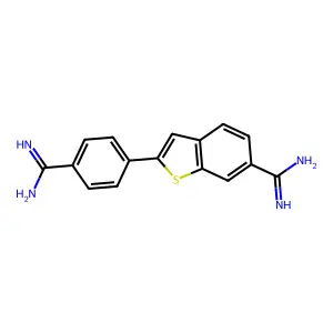 2-(4-Amidinophenyl)benzo(b)thiophene-6-carboxamidine structure