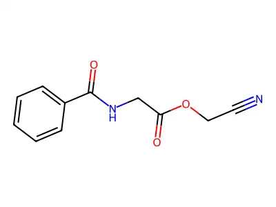 Cyanomethyl (benzoylamino)acetate structure