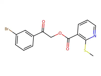 2-(3-Bromophenyl)-2-oxoethyl 2-(methylthio)nicotinate structure