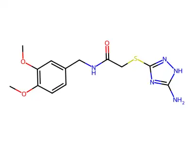 2-[(5-amino-1H-1,2,4-triazol-3-yl)sulfanyl]-N-[(3,4-dimethoxyphenyl)methyl]acetamide structure