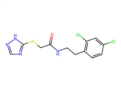 N-[2-(2,4-dichlorophenyl)ethyl]-2-(1H-1,2,4-triazol-5-ylsulfanyl)acetamide structure