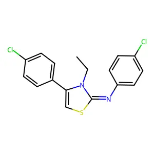 N-(4-chlorophenyl)-N-(4-(4-chlorophenyl)-3-ethyl-1,3-thiazol-2(3H)-ylidene)amine structure