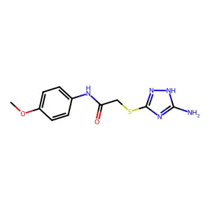 2-[(5-amino-1H-1,2,4-triazol-3-yl)sulfanyl]-N-(4-methoxyphenyl)acetamide structure