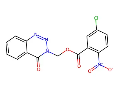 (4-Oxo-3,4-dihydro-1,2,3-benzotriazin-3-yl)methyl 5-chloro-2-nitrobenzoate structure