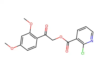 2-(2,4-Dimethoxyphenyl)-2-oxoethyl 2-chloropyridine-3-carboxylate structure