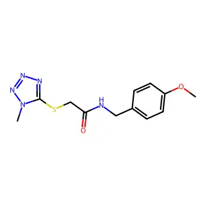 N-[(4-methoxyphenyl)methyl]-2-(1-methyltetrazol-5-yl)sulfanylacetamide structure
