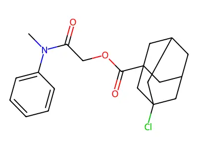 [2-(N-methylanilino)-2-oxoethyl] 3-chloroadamantane-1-carboxylate structure