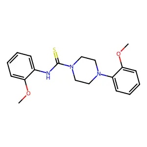 N,4-bis(2-methoxyphenyl)piperazine-1-carbothioamide structure
