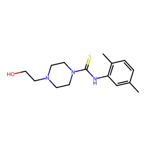 N-(2,5-dimethylphenyl)-4-(2-hydroxyethyl)piperazine-1-carbothioamide structure