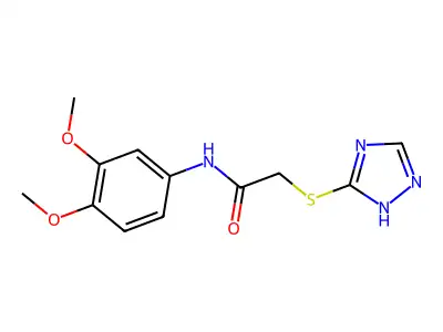 N-(3,4-dimethoxyphenyl)-2-(1H-1,2,4-triazol-5-ylsulfanyl)acetamide structure
