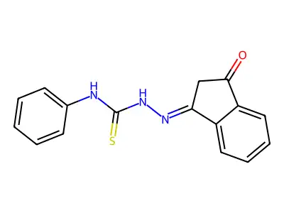 3-(Aza(((phenylamino)thioxomethyl)amino)methylene)indan-1-one structure
