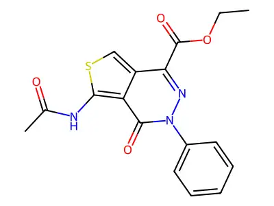 Ethyl 5-acetamido-4-oxo-3-phenylthieno[3,4-d]pyridazine-1-carboxylate structure