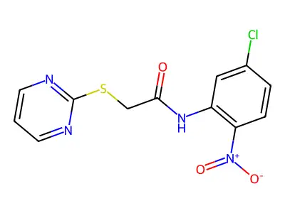 N-(5-chloro-2-nitrophenyl)-2-pyrimidin-2-ylsulfanylacetamide structure