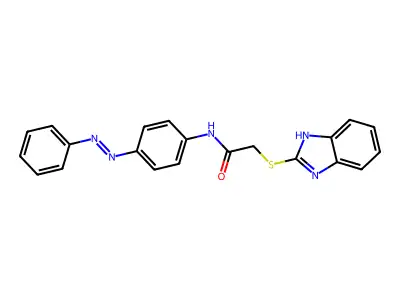 Acetamide, 2-(1H-benzimidazol-2-ylthio)-N-[4-(2-phenyldiazenyl)phenyl]- structure