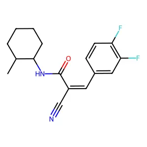 2-cyano-3-(3,4-difluorophenyl)-N-(2-methylcyclohexyl)prop-2-enamide structure