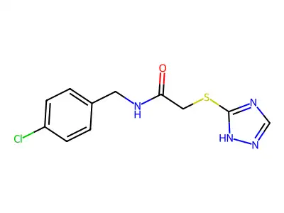 N-[(4-chlorophenyl)methyl]-2-(1H-1,2,4-triazol-5-ylsulfanyl)acetamide structure