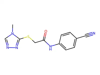 N-(4-cyanophenyl)-2-[(4-methyl-1,2,4-triazol-3-yl)sulfanyl]acetamide structure