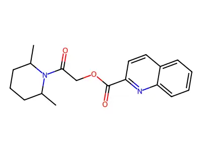 [2-(2,6-Dimethylpiperidin-1-yl)-2-oxoethyl] quinoline-2-carboxylate structure