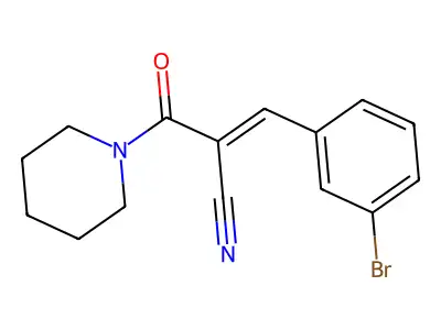 3-(3-Bromophenyl)-2-(piperidine-1-carbonyl)prop-2-enenitrile structure