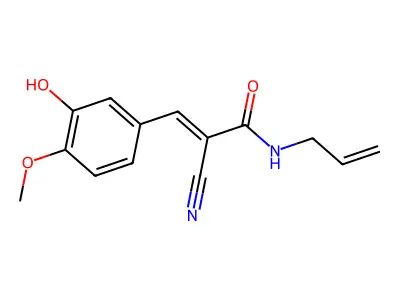 2-cyano-3-(3-hydroxy-4-methoxyphenyl)-N-(prop-2-en-1-yl)prop-2-enamide structure