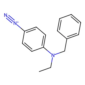4-[Ethyl(phenylmethyl)amino]benzenediazonium structure