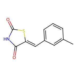 (5E)-5-[(3-methylphenyl)methylidene]-1,3-thiazolidine-2,4-dione structure