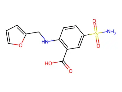 Anthranilic acid, N-furfuryl-5-sulfamoyl- structure