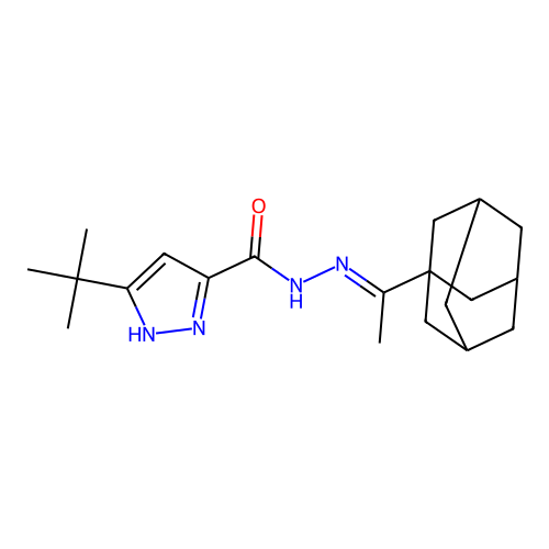N'-[1-(1-adamantyl)ethylidene]-3-tert-butyl-1H-pyrazole-5-carbohydrazide structure