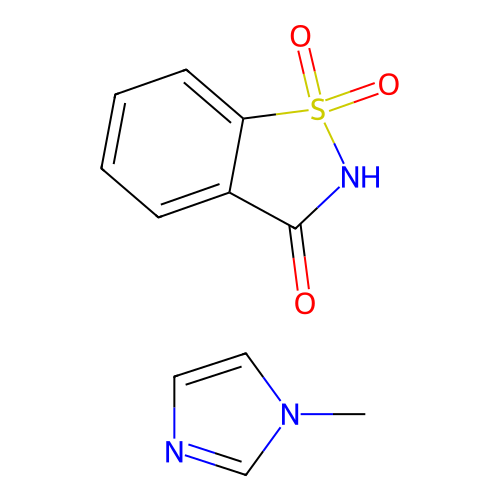 Saccharin 1-methylimidazole structure