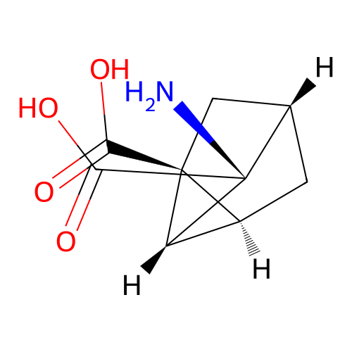 (1S,2R,3S,4S,6S)-3-aminotricyclo[2.2.1.02,6]heptane-1,3-dicarboxylic acid structure