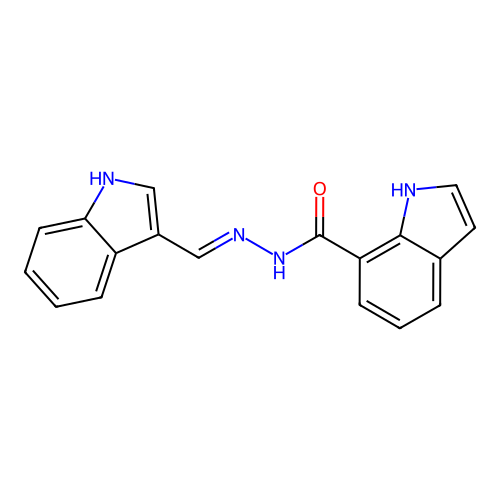 N-(1H-indol-3-ylmethylideneamino)-1H-indole-7-carboxamide structure