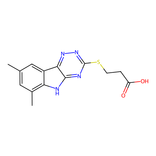 3-(6,8-Dimethyl-9H-1,3,4,9-tetraaza-fluoren-2-yl-sulfanyl)-propionic acid structure